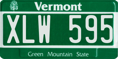 VT license plate XLW595
