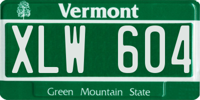 VT license plate XLW604