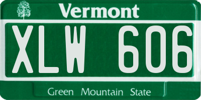 VT license plate XLW606