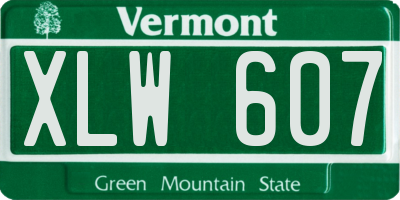 VT license plate XLW607