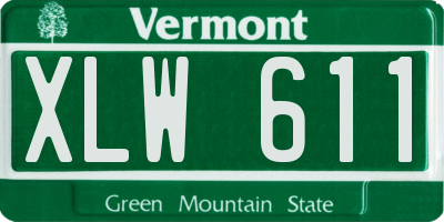 VT license plate XLW611