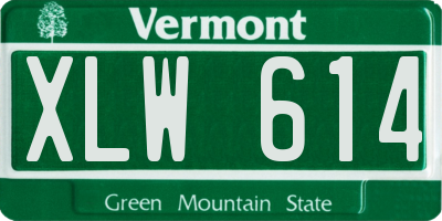 VT license plate XLW614