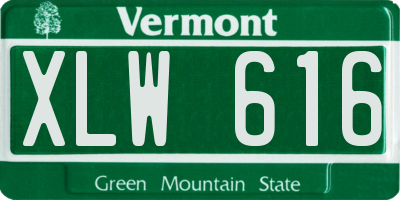 VT license plate XLW616