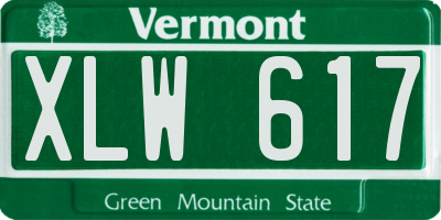 VT license plate XLW617