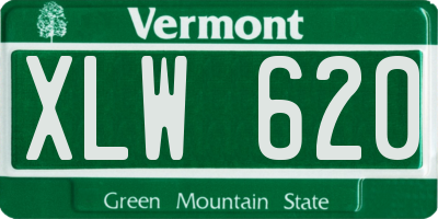 VT license plate XLW620
