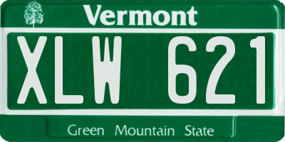 VT license plate XLW621