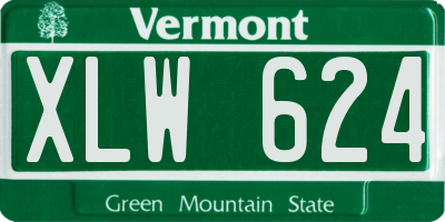 VT license plate XLW624
