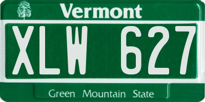 VT license plate XLW627
