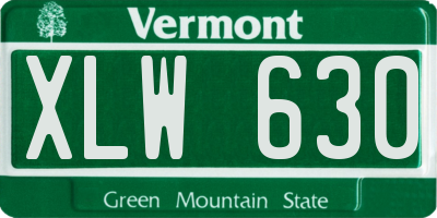 VT license plate XLW630