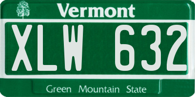 VT license plate XLW632