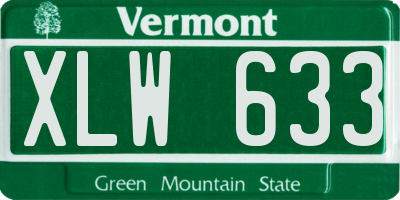 VT license plate XLW633