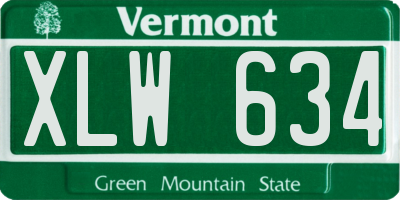 VT license plate XLW634