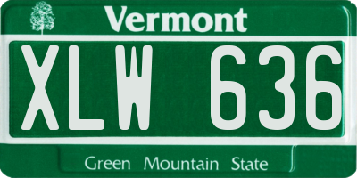 VT license plate XLW636