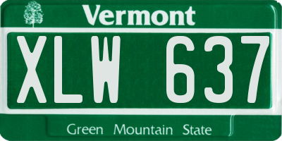 VT license plate XLW637