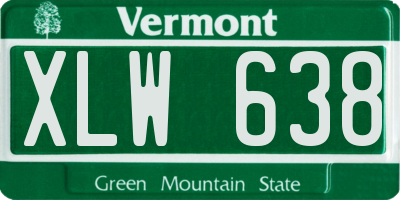 VT license plate XLW638