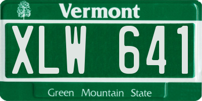 VT license plate XLW641