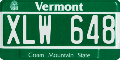 VT license plate XLW648