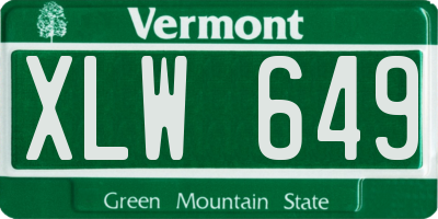 VT license plate XLW649