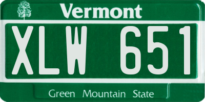VT license plate XLW651