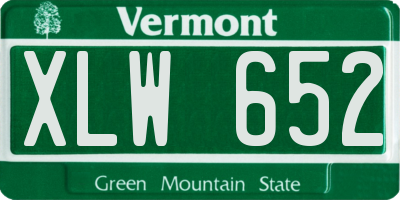 VT license plate XLW652