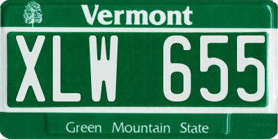 VT license plate XLW655