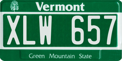 VT license plate XLW657