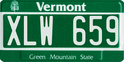 VT license plate XLW659