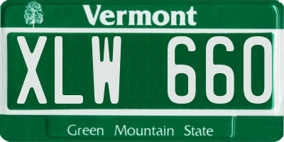 VT license plate XLW660