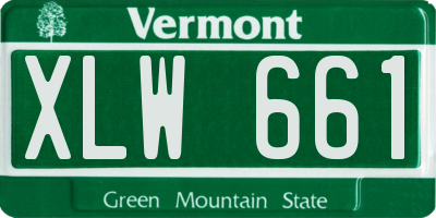 VT license plate XLW661