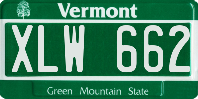 VT license plate XLW662