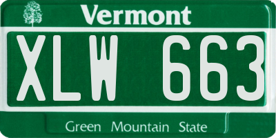 VT license plate XLW663