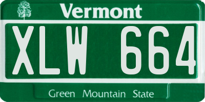VT license plate XLW664