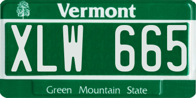 VT license plate XLW665