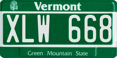 VT license plate XLW668