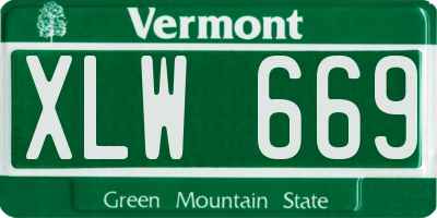 VT license plate XLW669