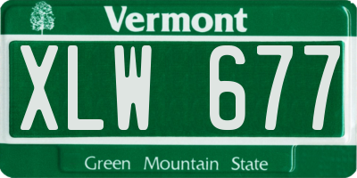 VT license plate XLW677