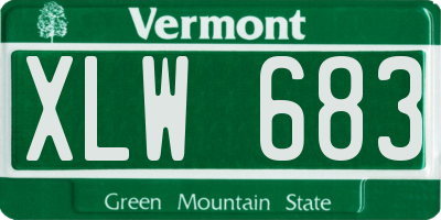 VT license plate XLW683