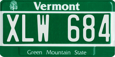VT license plate XLW684