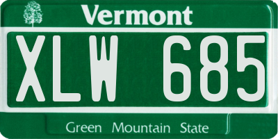VT license plate XLW685