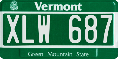 VT license plate XLW687