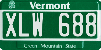VT license plate XLW688