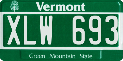 VT license plate XLW693