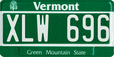 VT license plate XLW696