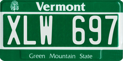 VT license plate XLW697