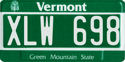 VT license plate XLW698