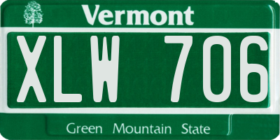VT license plate XLW706
