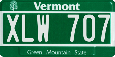 VT license plate XLW707