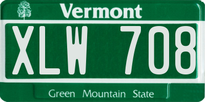 VT license plate XLW708
