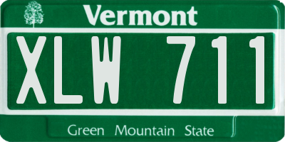 VT license plate XLW711