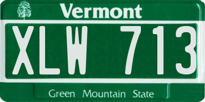 VT license plate XLW713